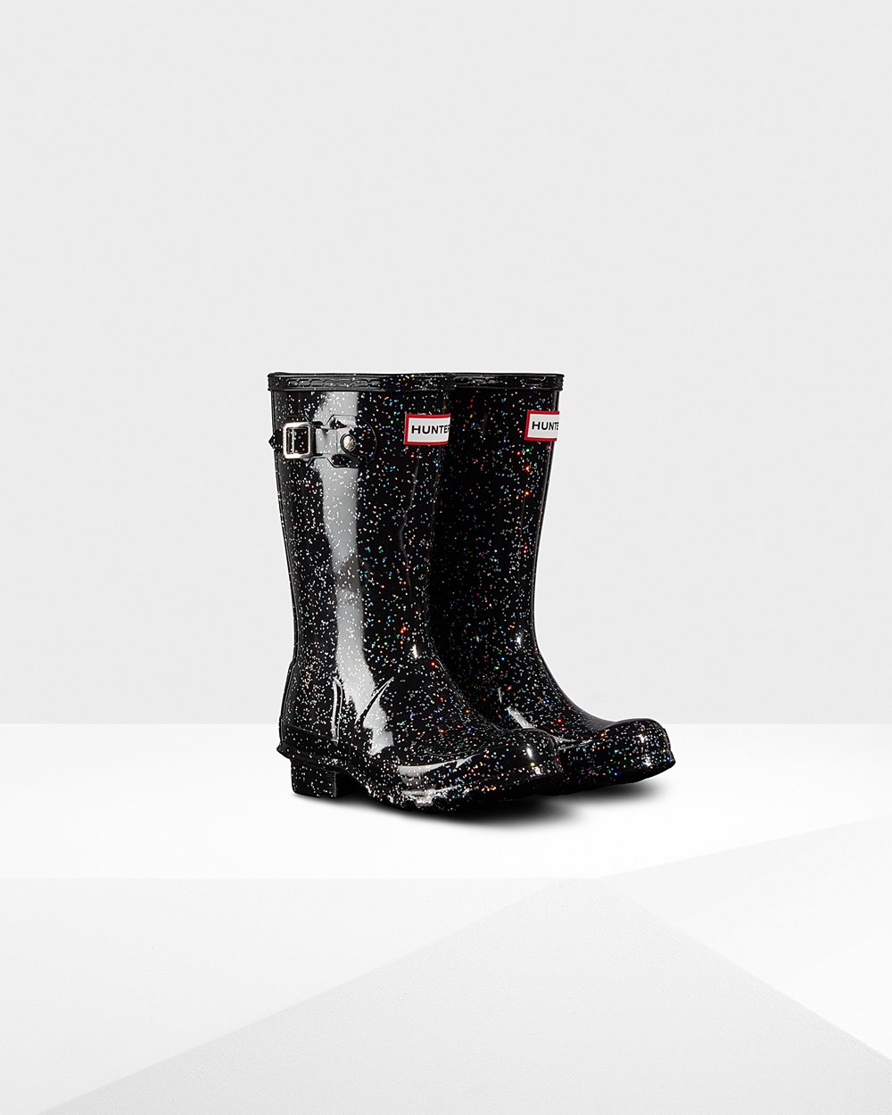 Kids Hunter Original Big Giant Glitter - Rain Boots Black - 3548-UXNMK